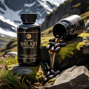 Cápsulas de Shilajit del Himalaya secadas al sol de ácido fúlvico Natural puro orgánico certificado 100%, paquete de 60 piezas de secado al sol de 100 días - Product Image 1