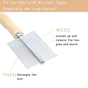 Peigne de toilettage personnalisé pour animaux de compagnie en acier anticorrosion avec poignée confortable - Product Image 2