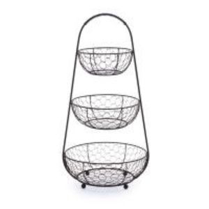 Panier en fil de fer noir moderne, écologique, de qualité export, avec poignée, taille personnalisée, pour rangement sur table de cuisine - Product Image 2