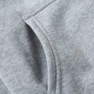 Sudadera con capucha cómoda y transpirable, ropa informal sólida, sudaderas con capucha básicas, algodón mezclado, bolsillo de canguro, prendas de vestir de Color gris - Product Image 3