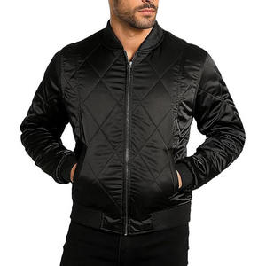 Chaqueta Bomber Deportiva de Alta Calidad, Cuello Redondo, Chaqueta de Satén Estándar de Invierno para Hombre con Logotipo Frontal - Product Image 1