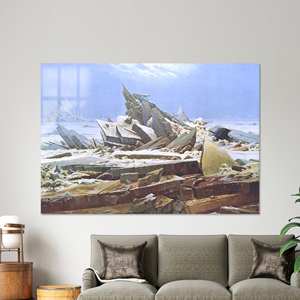 Cautivadora impresión artística en lienzo de 'The Polar Sea' para una decoración elegante del hogar, vidrio - Product Image 1