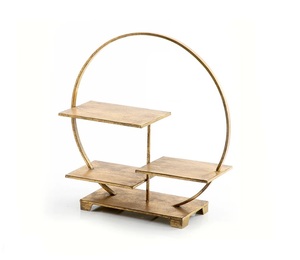 Soporte de metal redondo para pasteles Diseño de lujo Color azul Soporte de exhibición para postres y pasteles a precios competitivos Suministros para hornear - Product Image 3