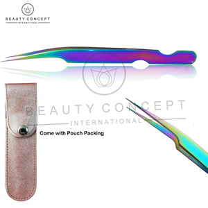 Customized Logo Print Stainless Steel Personalized Product Eyelash Extension Tweezers by Beauty Concept Eco-Friendly - Product Image 4