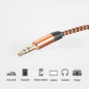 Câble audio Diwu 3,5 mm AUX stéréo mâle-mâle en cuivre tressé 2 m - Product Image 5