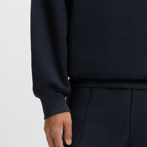 Sweat-shirt à col rond pour homme avec couleur unie et logo personnalisé, prix avantageux pour les acheteurs en gros / Poignets côtelés - Product Image 3