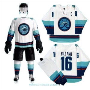 Custom Made Adult Sports Team Ice Hockey Jersey High Quality Breathable Anti-Bacterial Fashion Sets Digital Print 100% Polyester - Product Image 5
