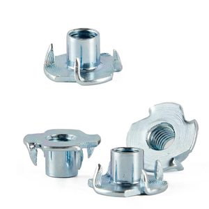Tuercas en T de acero al carbono galvanizado de zinc pulido con tuercas ciegas en T de 4 puntas, fijación para muebles de gabinetes de escalada en roca de madera - Product Image 4
