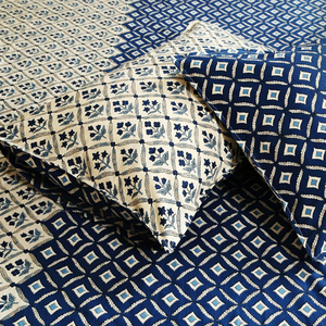 Tốt Nhất Bán Barmeri In Siêu Mềm 100% Bông Tấm Ga Giường Với Gối Trường Hợp Phòng Ngủ Bộ Đồ Giường Đặt Mua Từ Ấn Độ Bán Buôn - Product Image 1