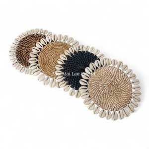 Sous-verre en rotin tressé naturel au design simple pour la maison, le café et la table de restaurant - Product Image 1