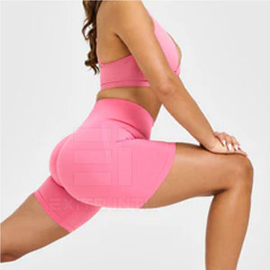 Shorts de yoga taille haute pour femme, séchage rapide, respirant, coupe ajustée, pour entraînement, fitness, gym, cyclisme, en Spandex - Product Image 2