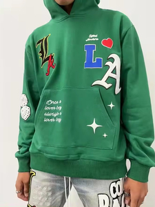 OEM Pull-over à capuche unisexe avec logo personnalisé en coton épais pour l'hiver 3D mousse pour impression bouffante col à capuche surdimensionné uni pour hommes - Product Image 5