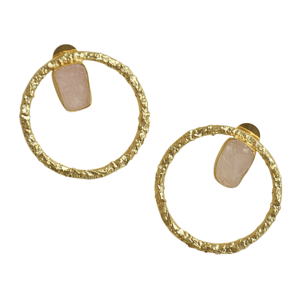 <b>Gold</b> Plated Brass <b>Hoops</b> Wholesale Stud Authentic Gemstone Jewelry 18K <b>Gold</b> Plated Finish Boho Chic Design Perfect Wholesale - Product Image 5