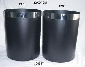 Poubelle ouverte en acier inoxydable Poubelle en acier inoxydable Poubelle pour salle de bain Salon Bureau Hôtels - Product Image 6