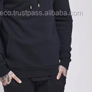 Custom Front Logo Heat-Transfer Printed Regular Fit Pullover <b>Hoodie</b> Pocket 100% Cotton Quick Dry Breathable Eco-Friendly for <b>Men</b> - Product Image 4