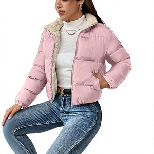 Veste matelassée pour femme fabriquée en usine avec broderie, pour l'automne/le printemps/l'hiver, vêtement d'extérieur, fermeture éclair, épaisse et chaude - Product Image 1