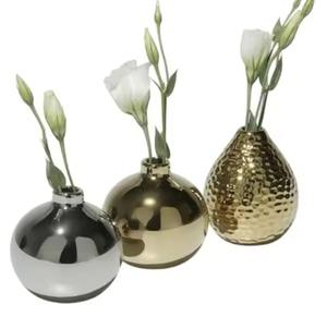 Modern Silver Metal <b>Vase</b> Handcrafted Decorative Accent Piece for Home Interior Tabletop Floral Arrangement and Decoration - Product Image 2