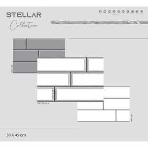 Prix bas 12x18 Finition brillante Gris clair 30x45 cm Carrelages de sol en céramique Ghana 300x450mm pour salle de bain Carrelages muraux émaillés numériques - Product Image 4