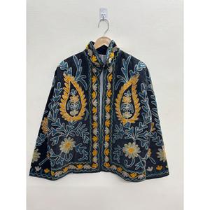 Chaqueta Reversible de Terciopelo Samarkand Night, Color Negro Medianoche con Verde Azulino Azafrán, Talla Grande, Ropa de Abrigo para Otoño, Logotipo Personalizado - Product Image 2