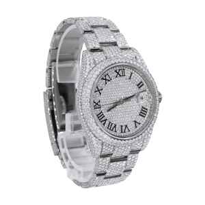 Montre de luxe pour hommes Iced Moissanite Diamond Watch Entièrement automatique Hip Hop Bling Montre Bracelet en acier inoxydable Mécanique Analogique - Product Image 3