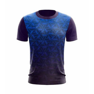 Camiseta Azul Marino Personalizada para Hombre |   Camiseta con estampado geométrico de triángulos |   Camiseta Deportiva Sublimada |   Ropa de Entrenamiento al por Mayor - Product Image 6