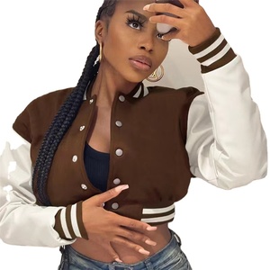 2026 ropa de tendencia de primavera Letterman chaqueta recortada mujer manga larga Varsity mujer Letterman para damas nuevo estilo - Product Image 2