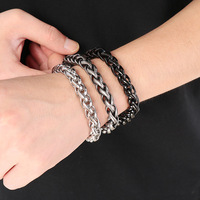 Ensemble collier et bracelet en acier inoxydable 4mm 6mm 8mm 10mm avec fermoir rotatif pour homme