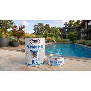 Peinture époxy pour piscine ZBS 2K, lot de 10 kg - Revêtement liquide pour sols en béton, application au rouleau ou au pinceau - Product Image 3