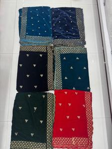 Velvet Wedding Dupatta Elegant <b>Scarf</b> and Shawl for Special Occasions - Product Image 3