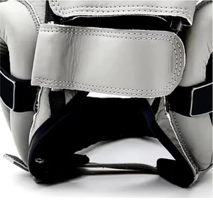 Casque de boxe en cuir PU argenté pour adultes unisexe avec fermeture à boucle, design uni - Product Image 5