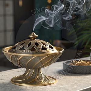 Quemador de Incienso de Latón Moderno de Lujo Shree Radhey International, Ecológico, 100% Natural, Difusor de Aromaterapia/Incensario para Ramadán - Product Image 4