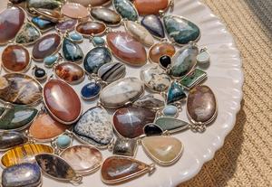 อัญมณีทรงวงรีหลายชั้นทำด้วยมือขัดเงาสูงจี้แฟชั่น925ทึบทำด้วยมือ - Product Image 6