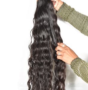 Vente en gros Extensions de cheveux humains 100% naturels ondulés bruts alignés sur les cuticules Paquets de cheveux vierges indiens - Product Image 5