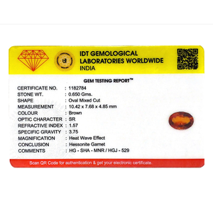 เฮสโซไนต์ (โกเมด) คุณภาพสูง 3.25 กะรัต - พลอยสีน้ำตาลธรรมชาติทรงรีเหลี่ยมเพชรพลอยซิทรินคริสตัลเจียระไน - Product Image 4