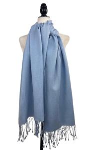 Sky Blue Kashmiri Wool <b>Shawl</b> Handcrafted Winter <b>Wrap</b> Soft Stylish Wool Stole for <b>Women</b> Traditional Ethnic Fashion - Product Image 2
