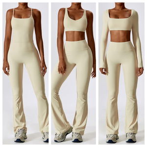 Nueva ropa de yoga Gimnasio Conjuntos de fitness Entrenamiento Fitness Ropa de gimnasio Cintura alta Mujeres Camiseta sin mangas Conjuntos de yoga Logotipo personalizado - Product Image 2