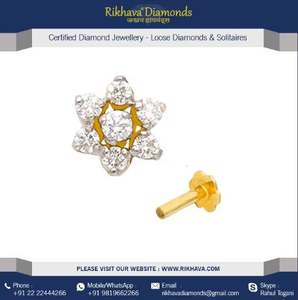 Everyday Elegant Yellow Gold Screw Nose Pin Set Joyería de diamantes de calidad a un precio inmejorable por el fabricante Nose Pin - Product Image 5