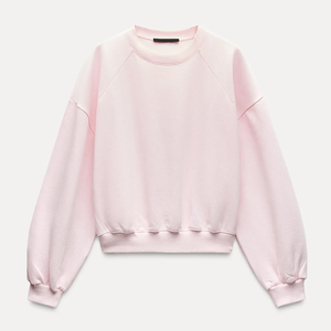 Haute qualité femmes automne/hiver haut court extérieur tissu épais sweat avec Logo personnalisé sur le devant pour le jogging - Product Image 4