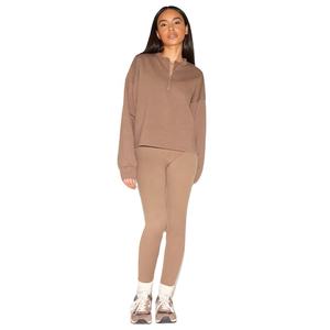 Sweat-shirt à demi-fermeture éclair pour femme Pull-over en polaire confortable Sweat-shirt à demi-fermeture éclair Streetwear Style Loose Fit Minimal Design Top - Product Image 4