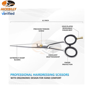 Tijeras de Peluquería Profesionales de Acero Inoxidable de 6.5 Pulgadas, Tijeras de Peluquero para Adultos, Duraderas, Ergonómicas - Product Image 4