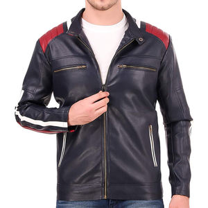 Veste en cuir véritable pour hommes de haute qualité conçue sur mesure couleur unie à capuche hiver Street-Wear Stand laine XL taille légère - Product Image 3