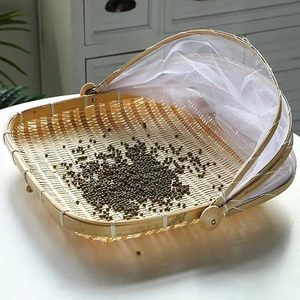 Factory Price Luxury Design Bamboo Serving <b>Tray</b> Handwoven Bamboo Basket Food Dustproof <b>Kitchen</b> <b>Tray</b> Decorative Pattern Vietnam - Product Image 2