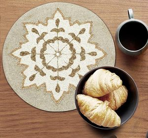 Latest Design Solid Color <b>Beaded</b> Table <b>Placemat</b> White Silver & Unigold Wedding Birthday Parties Banquets Decoration Mat & Pads - Product Image 5