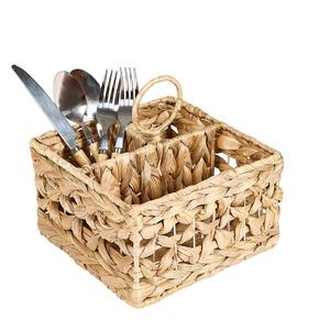 Water Hyacinth Indoor Storage Kitchen Cutlery Caddy <b>Basket</b> Handmade Storage <b>Basket</b> Wholesale eco-friendly Made in Vietnam - Product Image 1