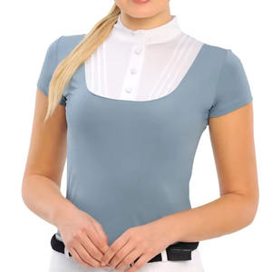 Última llegada camisa de espectáculo de equitación de alta calidad de manga corta de Color personalizado ropa ecuestre transpirable camisa de espectáculo de caballo - Product Image 1