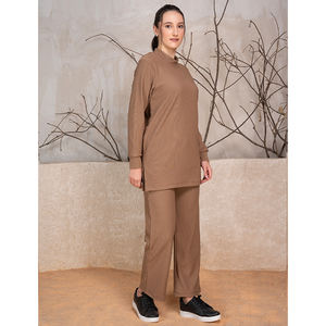 Nuevo Lanzamiento de excelente calidad 100% poliéster acanalado juegos de cordones de invierno para damas mujeres musulmanas modesto disponible al mejor precio - Product Image 1