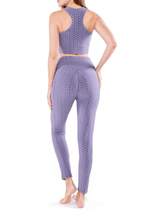 ชุดโยคะสองชิ้นแบบใหม่สำหรับผู้หญิง ผ้าเนื้อเดียว พร้อมเสื้อชั้นในออกกำลังกายไร้ตะเข็บ ผ้าฝ้าย 100% ระบายอากาศได้ดีและเป็นมิตรกับสิ่งแวดล้อม - Product Image 3