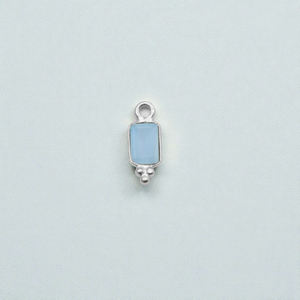 Chalcedonia Aqua Rectangular de Alta Calidad, Dije de Piedra Preciosa, Plata de Ley para Joyería Minimalista, Venta al por Mayor de Fábrica - Product Image 1