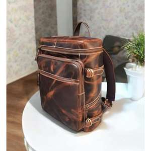 Genuine Cow Buffalo Hide Leather Bags with Logo Embroidery Fashion Style Zipper Closure Waterproof Feature for Travelling Picnic - Product Image 4