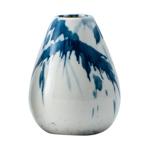 Vase en céramique bleu éclaboussures d'encre, vase à fleurs bleu marine et blanc pour herbe de la <span class=keywords><strong>pampa</strong></span>, maison, <span class=keywords><strong>salon</strong></span>, ferme, chambre, bureau - Product Image 5